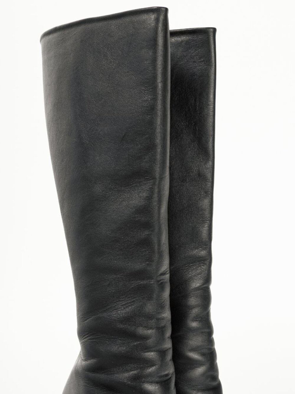 Christian Louboutin Zepita Black Leather Knee-High Wedge Boots - Picture 7 of 10